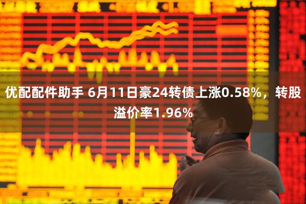 优配配件助手 6月11日豪24转债上涨0.58%，转股溢价率1.96%